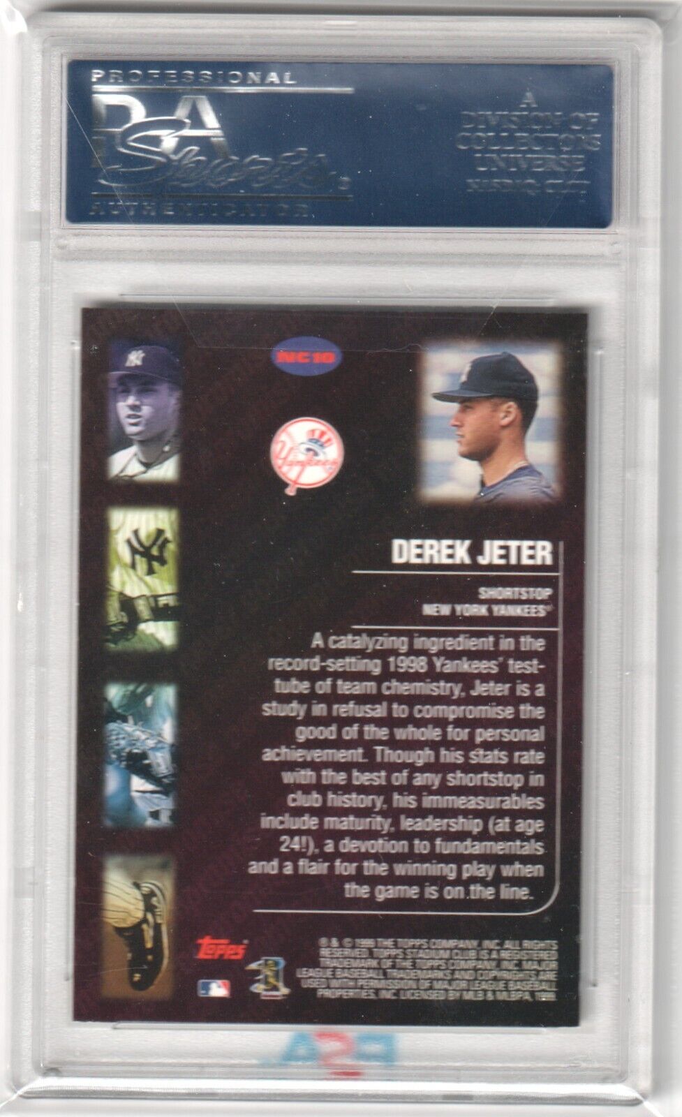 DEREK JETER 1999 Topps Stadium Club Never Compromise PSA 10 GEM MINT - YANKEES