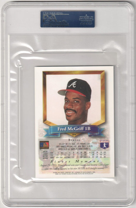 FRED McGRIFF 1994 Topps Finest Superstar Jumbos #224 PSA 10 GEM MINT - BRAVES