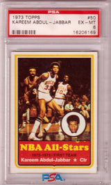 KAREEM ABDUL-JABBAR 1973 Topps #50 PSA 6 EX-MT - BUCKS LAKERS