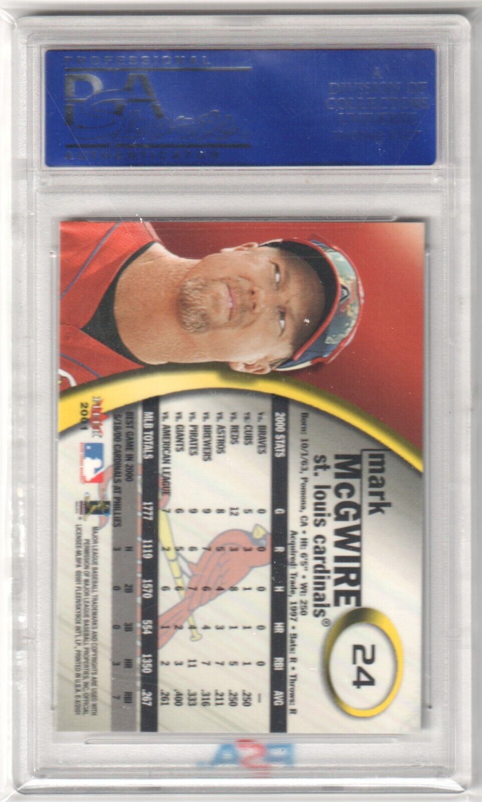 MARK McGWIRE 2001 Fleer E-X #24 PSA 10 GEM MINT - CARDINALS