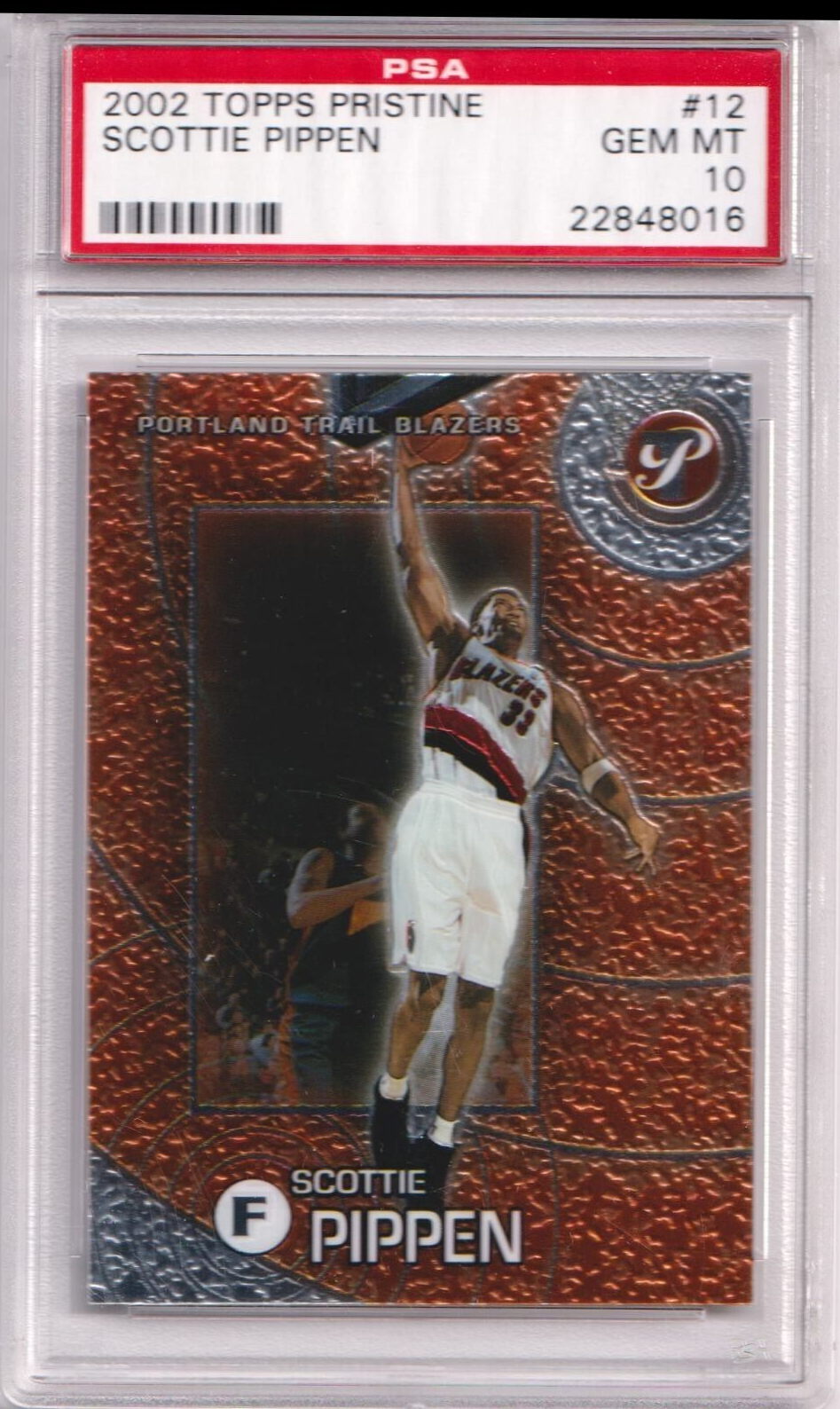 SCOTTIE PIPPEN 2002-03 Topps Pristine #12 PSA 10 GEM MINT - BLAZERS