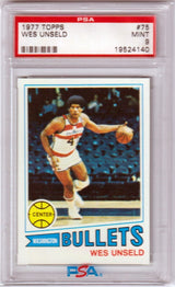 WES UNSELD 1977-78 Topps #75 PSA 9 MINT - BULLETS