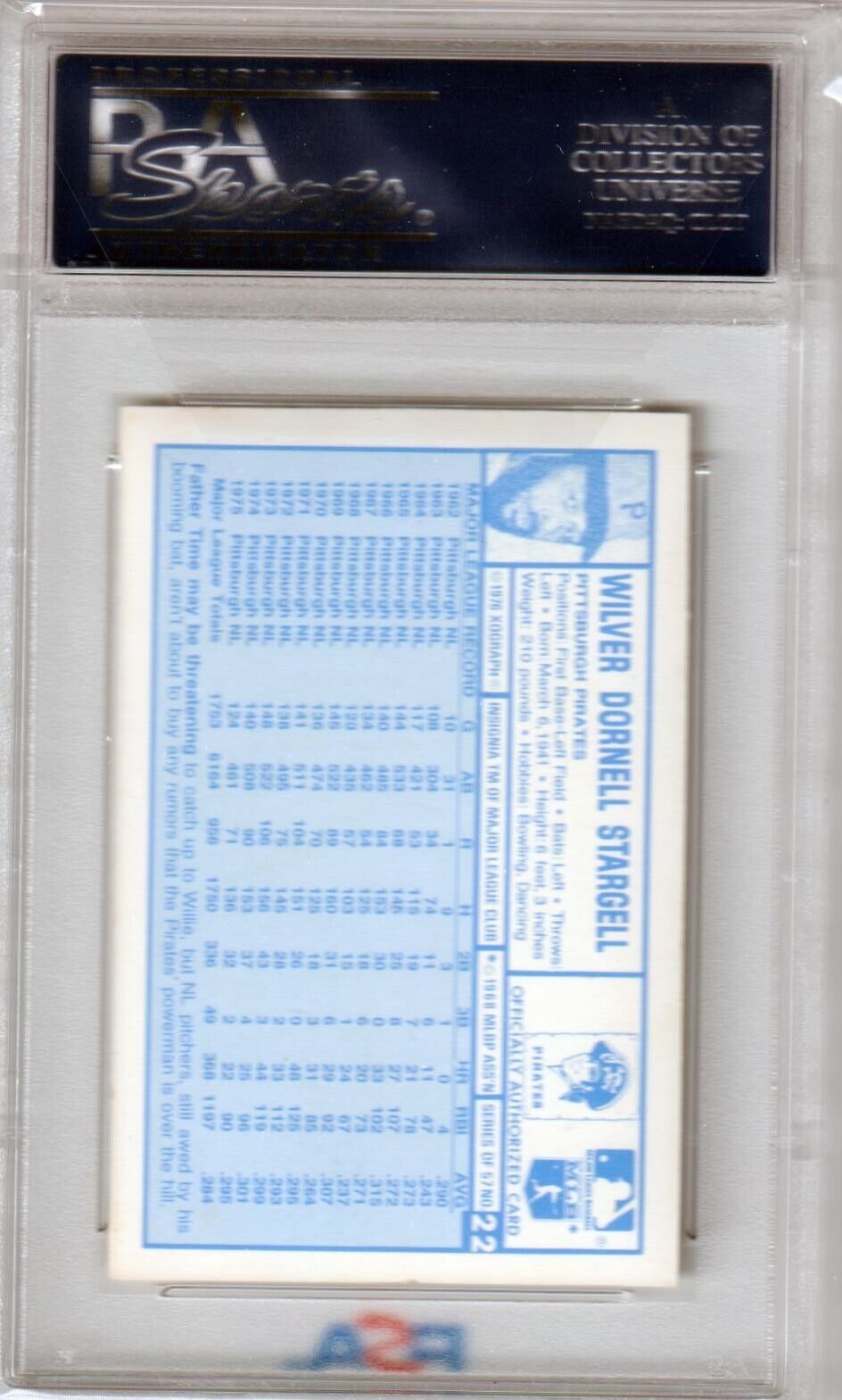 WILLIE STARGELL 1976 Kellogg's 3-D Super Stars #22 PSA 10 GEM MINT - PIRATES