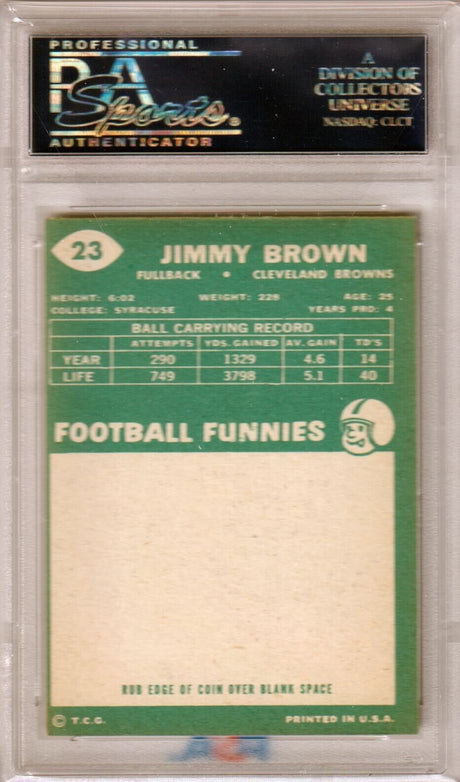 JIM BROWN 1960 Topps #23 PSA 7 NM - BROWNS