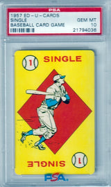 1957 Ed-U-Cards Single Baseball Card Game PSA 10 GEM MINT