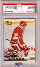 CHRIS OSGOOD 1993 Topps Stadium Club Rookie RC #350 PSA 10 GEM MINT - RED WINGS