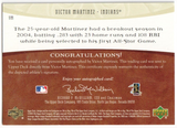 VICTOR MARTINEZ 2005 Upper Deck Artifacts Autograph Auto #/599 - INDIANS
