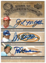 RYNE SANDBERG JOE MORGAN ROD CAREW 2005 Upper Deck Signs Autograph Auto #/5