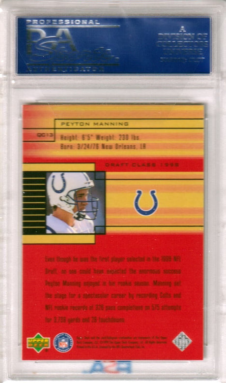 PEYTON MANNING 1999 Upper Deck Quarterback Class #QC13 PSA 10 GEM MINT - COLTS