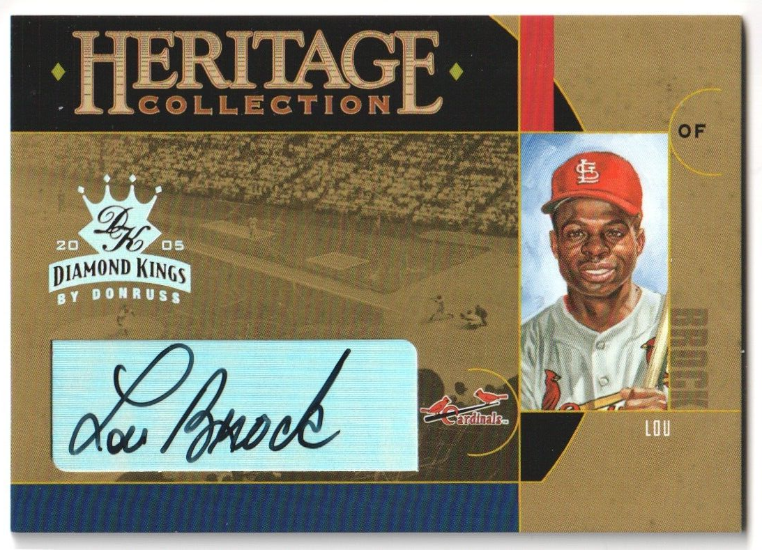 LOU BROCK 2005 Donruss Diamond Kings Autograph Auto SP #/5 - CARDINALS
