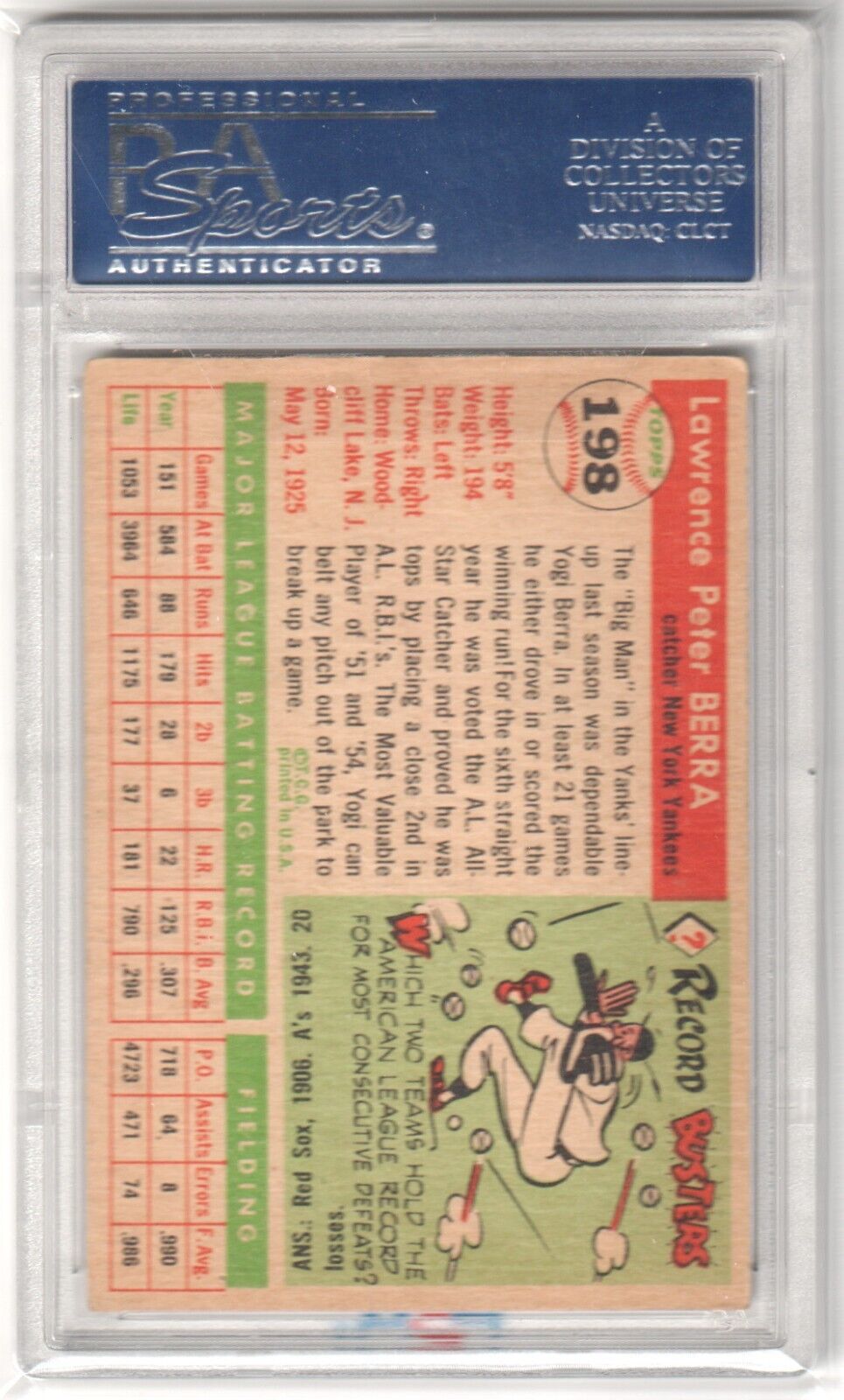 YOGI BERRA 1955 Topps #198 PSA 4.5 VG-EX+ - YANKEES