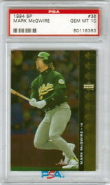 MARK McGWIRE 1994 Upper Deck SP #36 PSA 10 GEM MINT - ATHLETICS