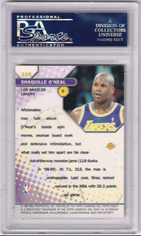 SHAQUILLE O'NEAL 1999-00 Topps Finest #106 PSA 10 GEM MINT - LAKERS