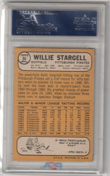 WILLIE STARGELL 1968 Topps #86 PSA 7 NM - PIRATES