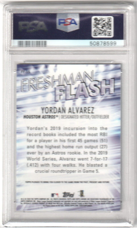 YORDAN ALVAREZ 2020 Topps Chrome RC Rookie Freshman Flash PSA 9 MINT - ASTROS