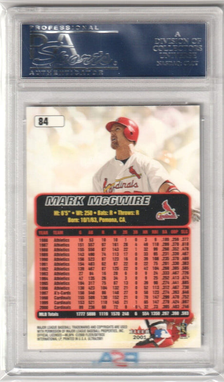 MARK McGWIRE 2001 Fleer Ultra #84 PSA 10 GEM MINT - CARDINALS