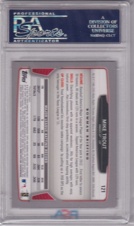 MIKE TROUT 2013 Bowman Silver Ice Parallel #121 PSA 10 GEM MINT - ANGELS