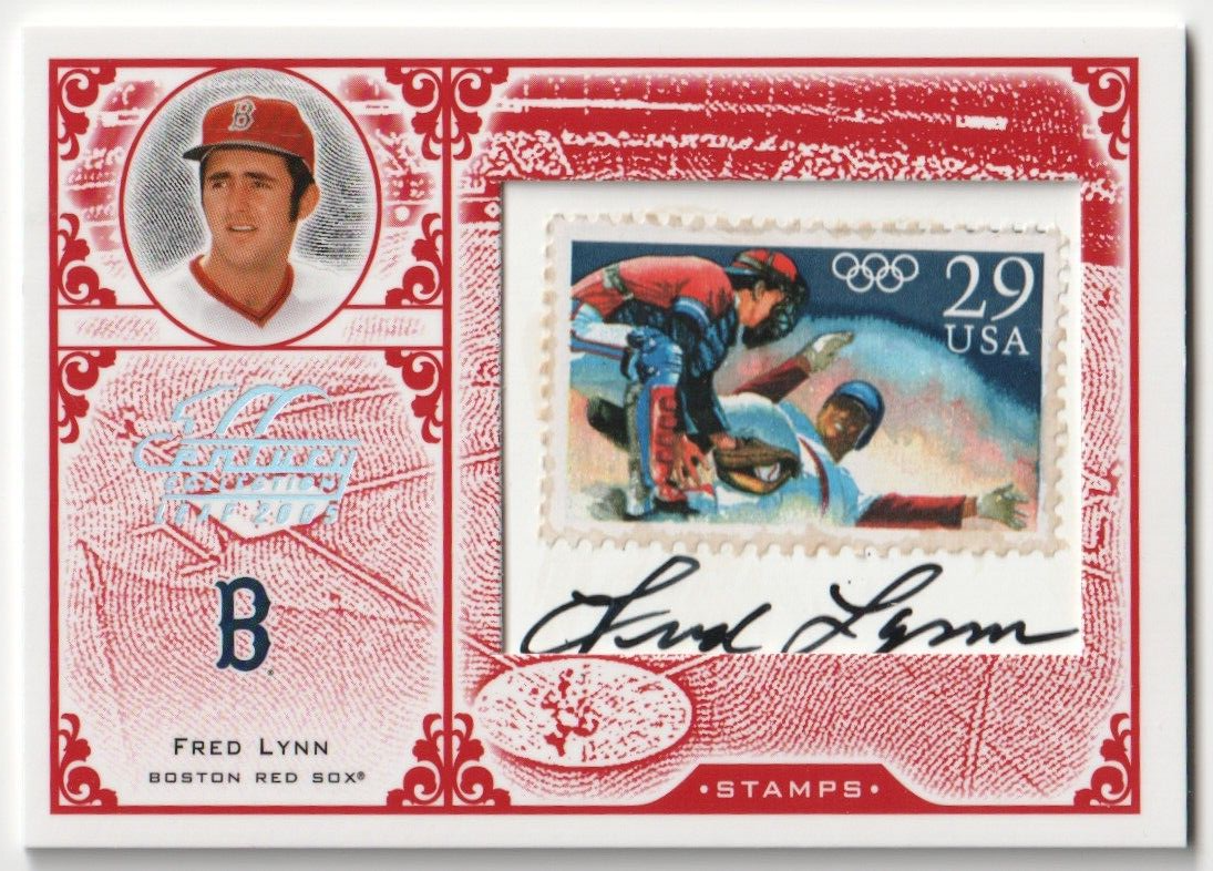 FRED LYNN 2005 Leaf Century Collection Autograph Auto Stamp SP #/92 - RED SOX