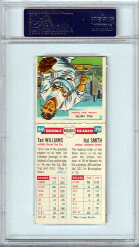 TED WILLIAMS 1955 Topps Double Headers Hal Smith #69 #70 PSA 6 EX-MT - RED SOX