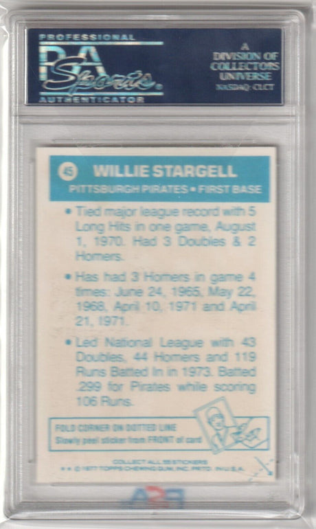 WILLIE STARGELL 1977 Topps #45 PSA 6 EX-MT - PIRATES