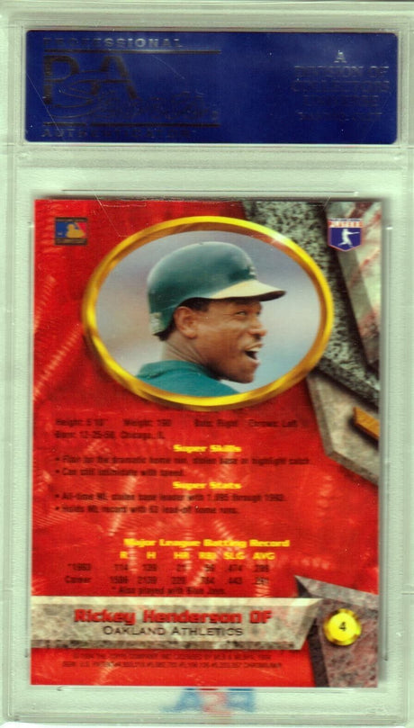 RICKEY HENDERSON 1994 Bowman's Best Red #4 PSA 10 GEM MINT - ATHLETICS