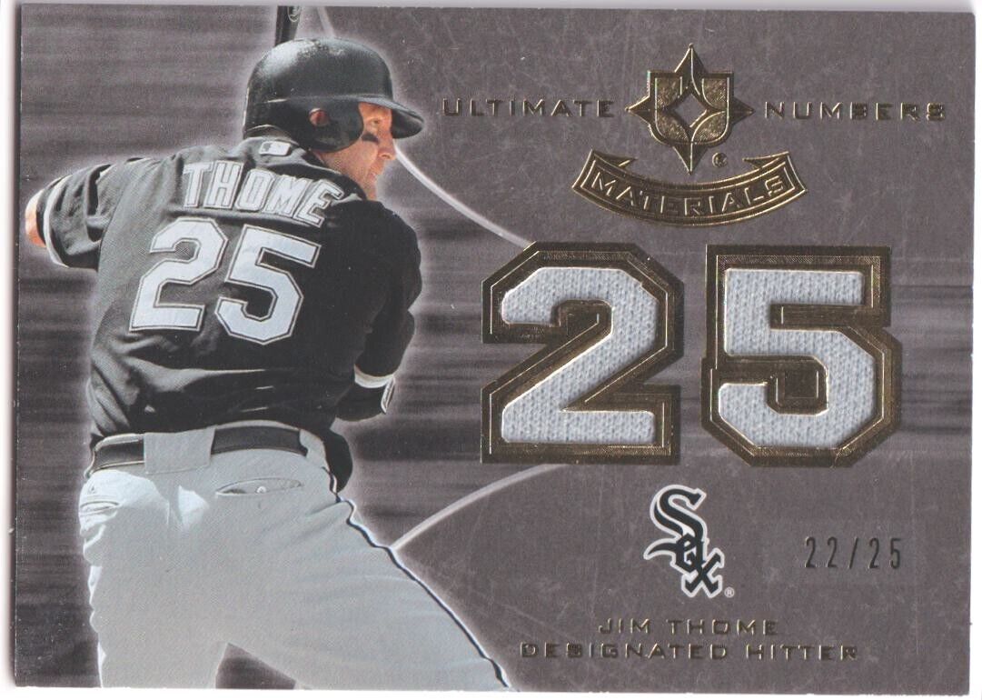 JIM THOME 2007 Upper Deck Ultimate Dual Game Used Jersey SP #/25 - WHITE SOX