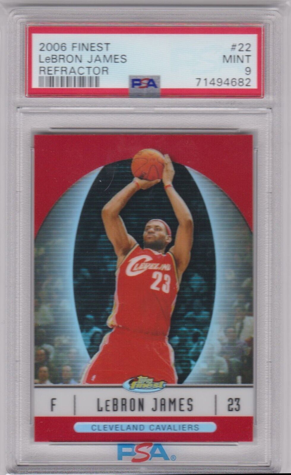 LEBRON JAMES 2006-07 Topps Finest Refractor #22 PSA 9 MINT - LAKERS