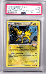 B&W JOLTEON X HATCH HOLO REGIONAL CHAMPIONSHIP 37/108 PROMO STAFF STAMP PSA 9