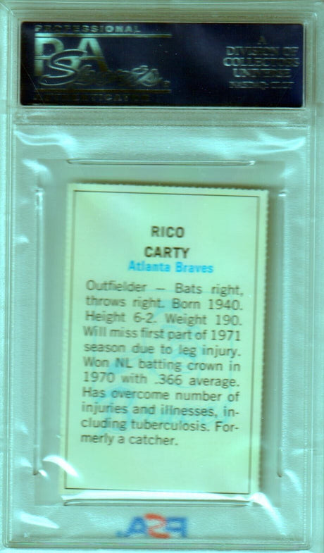 RICO CARTY 1971 Dell Team Stamps Today's All Stars PSA 10 GEM MINT - BRAVES