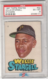 WILLIE STARGELL 1967 Topps Pirates Stickers #22 PSA 6 EX-MT - PIRATES