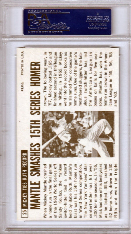 MICKEY MANTLE 1964 Topps Giants #25 PSA 8 NM-MT - YANKEES