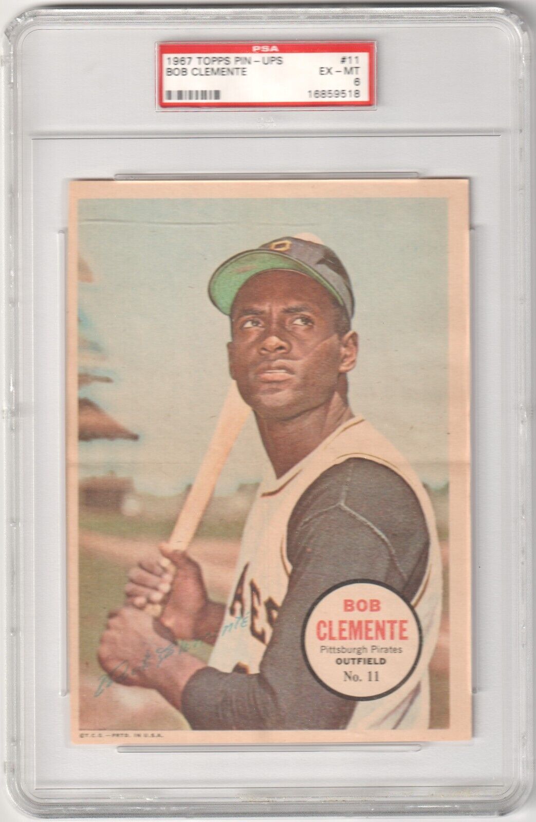 ROBERTO BOB CLEMENTE 1967 Topps Pin-Ups #11 PSA 6 EX-MT - PIRATES