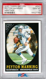 PEYTON MANNING 2001 Topps Gallery Heritage #GH7 PSA 10 GEM MINT - COLTS POP 2