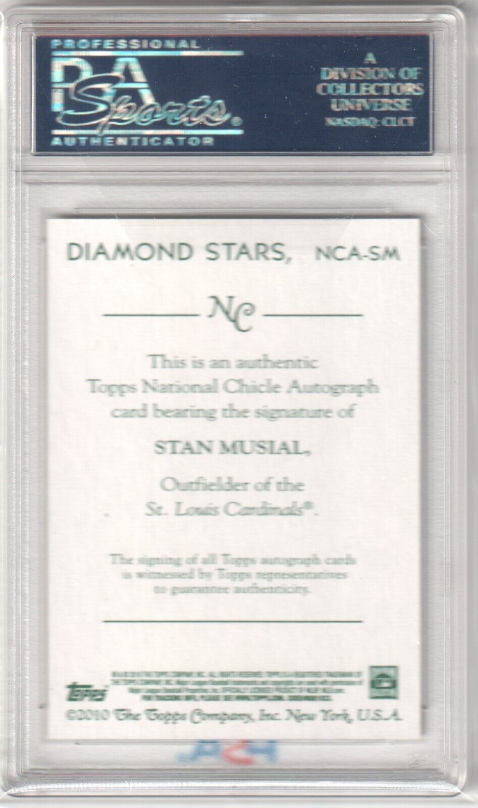 STAN MUSIAL 2010 Topps National Chicle Autograph Auto PSA 10 GEM MINT CARDINALS