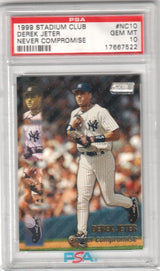 DEREK JETER 1999 Topps Stadium Club Never Compromise PSA 10 GEM MINT - YANKEES