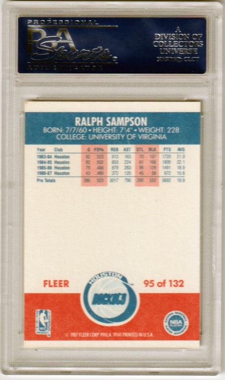 RALPH SAMPSON 1987-88 Fleer #95 PSA 9 MINT - ROCKETS