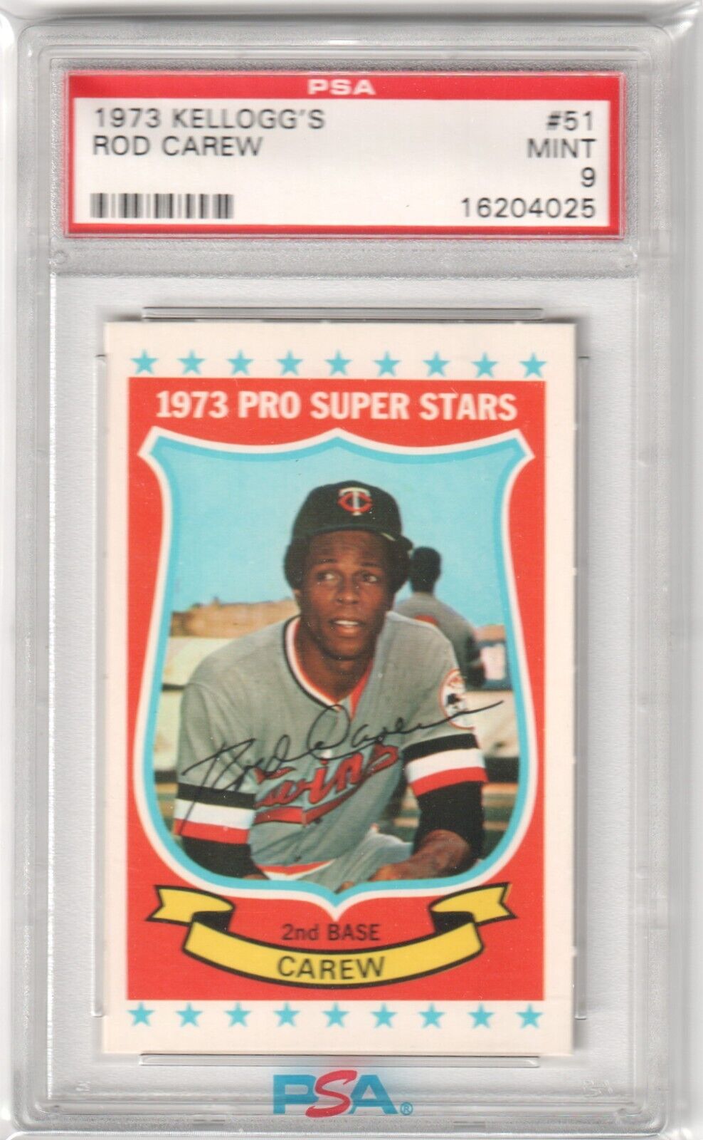 ROD CAREW 1973 Kellogg's #51 PSA 9 MINT - TWINS