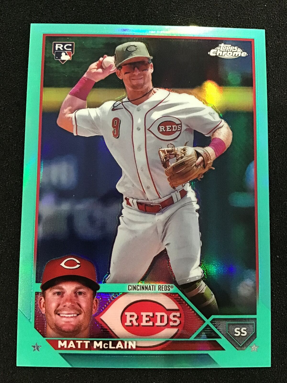 Matt McLain 2023 Topps Chrome Update USC200 Aqua RC /199 Rookie Reds