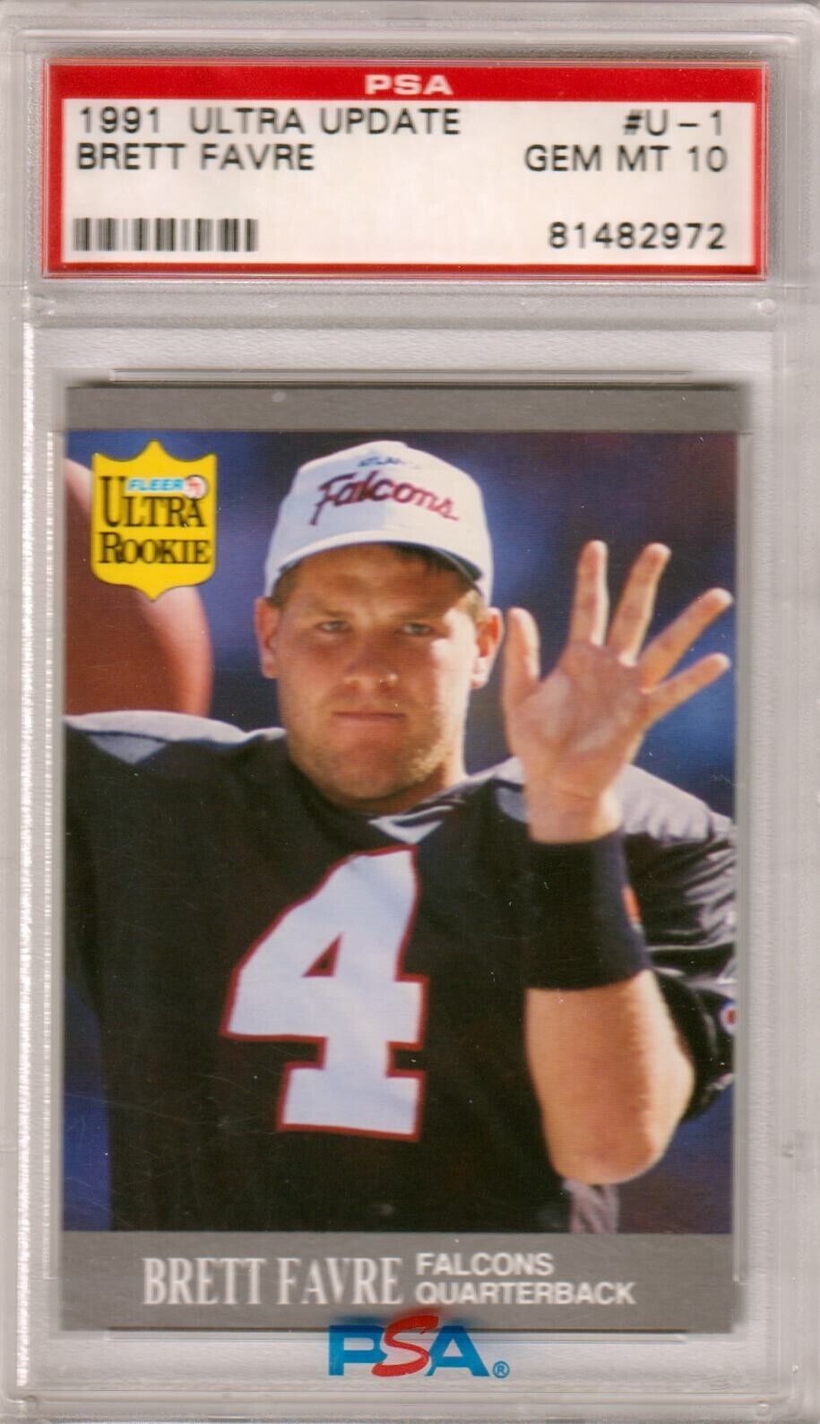 BRETT FAVRE 1991 Fleer Update Ultra Rookie RC #U-1 PSA 10 GEM MINT - FALCONS