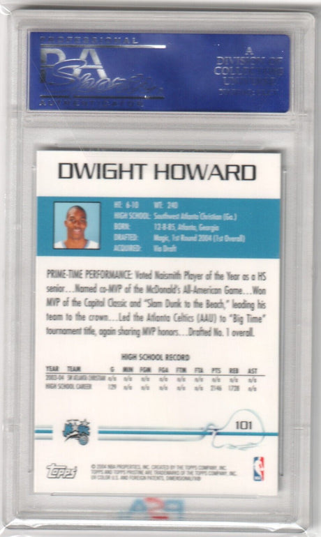 DWIGHT HOWARD 2004-05 Topps Pristine Rookie RC #101 PSA 10 GEM MINT - MAGIC