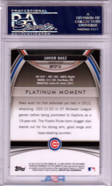 JAVIER BAEZ 2013 Bowman Platinum Green Refractor #/399 PSA 10 GEM MINT