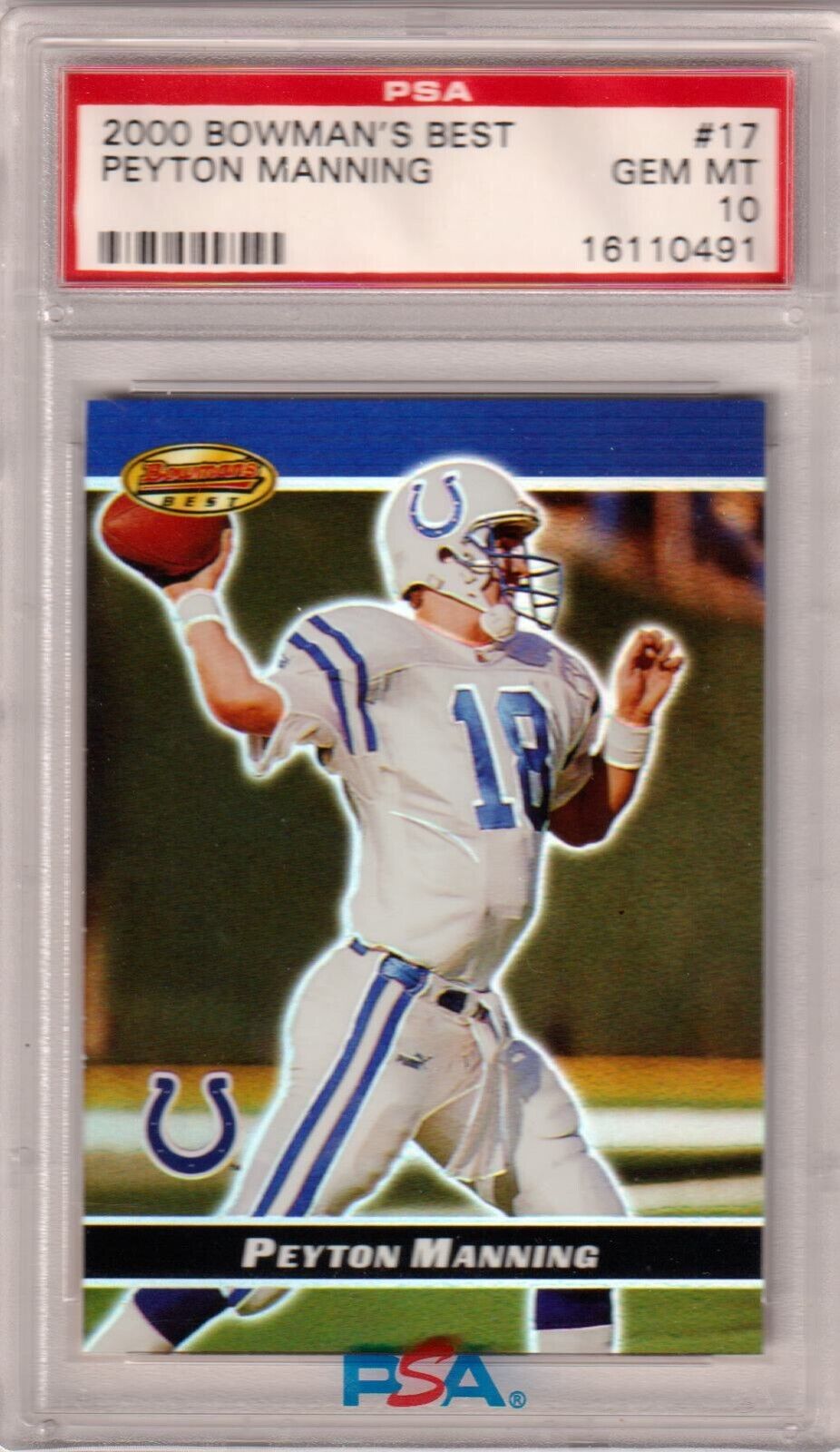 PEYTON MANNING 2000 Bowman's Best #17 PSA 10 GEM MINT - COLTS