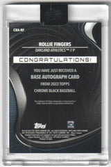 ROLLIE FINGERS 2022 Topps Chrome Black Autograph Auto Encased #CBA-RF ATHLETICS