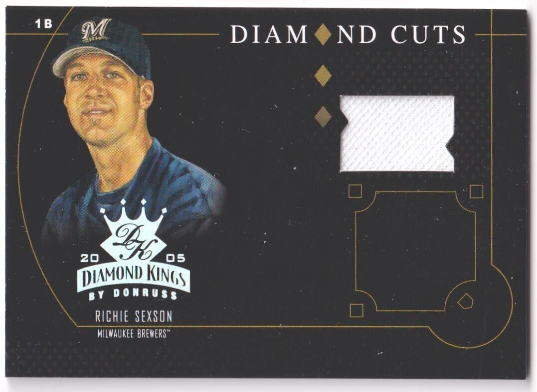 RICHIE SEXSON 2005 Donruss Diamond Kings Game Used Jersey #/200 - BREWERS