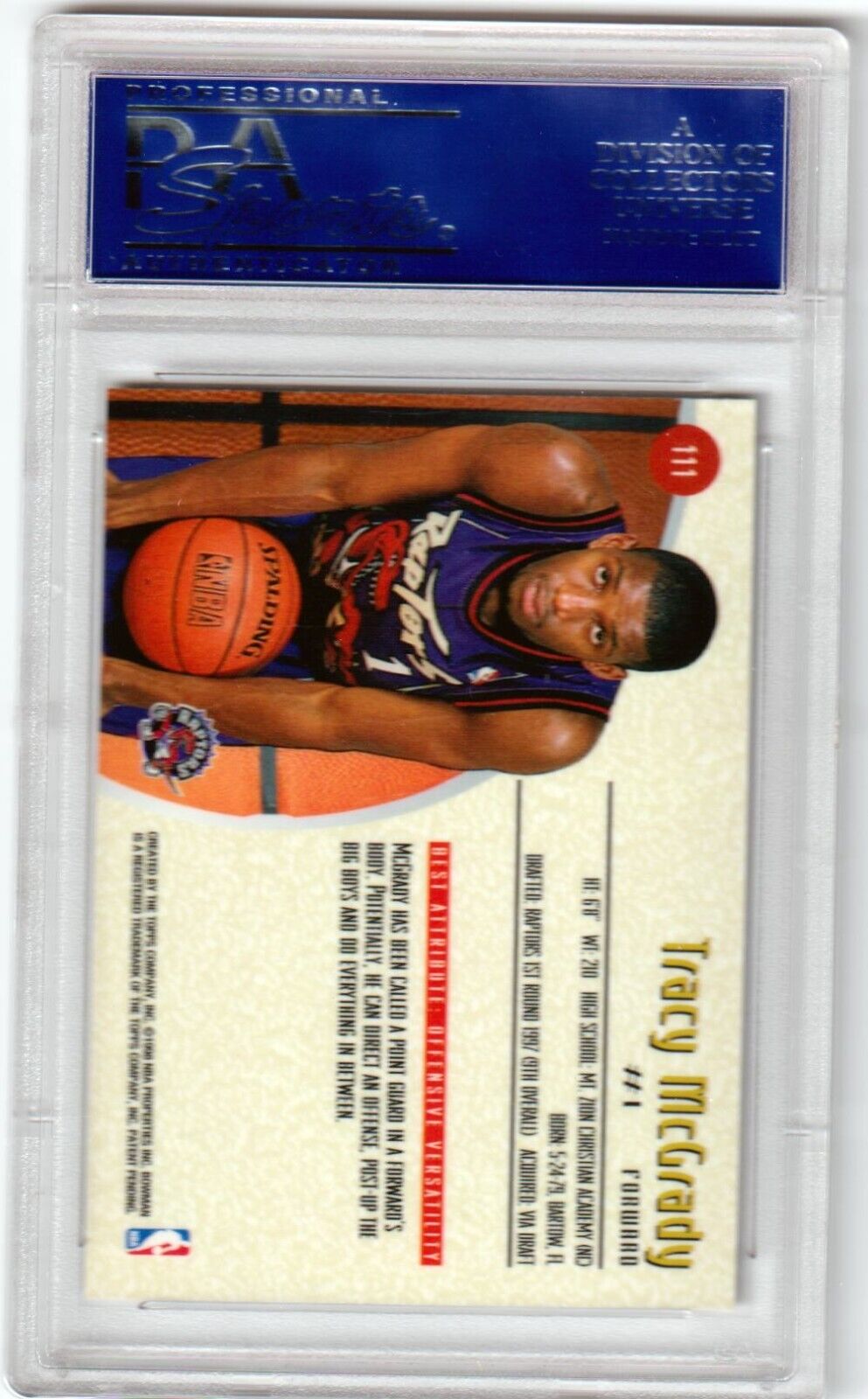 TRACY McGRADY 1997-98 Bowman's Best Rookie RC #111 PSA 10 GEM MINT - RAPTORS