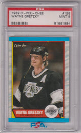 WAYNE GRETZKY 1989-90 O-PEE-CHEE OPC #156 PSA 9 MINT - KINGS