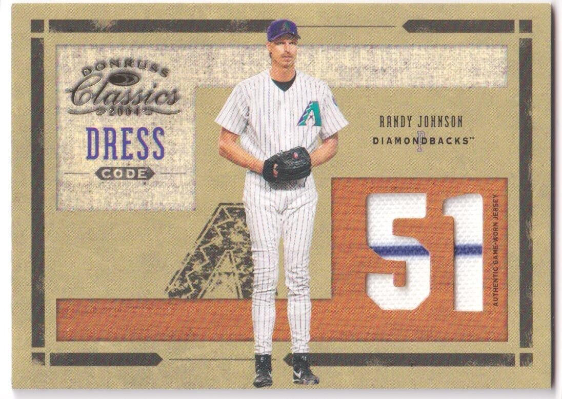RANDY JOHNSON 2004 Donruss Classics Dual Game Used Jersey SP #/100 DIAMONDBACKS