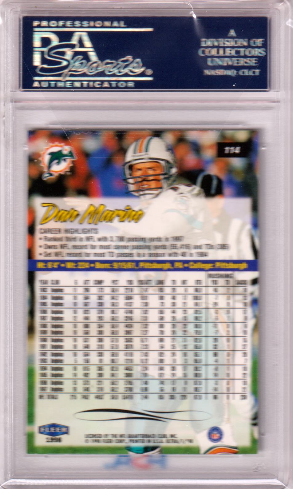 DAN MARINO 1998 Fleer Ultra #114 PSA 10 GEM MINT - POP 16 - DOLPHINS