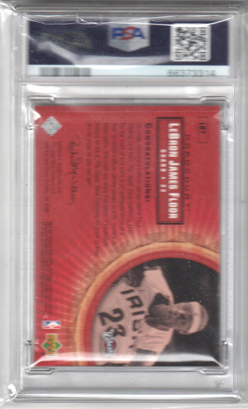 LEBRON JAMES Milicic 2003 SPX Winning Combos RC Rookie Jersey Warm Up PSA 8