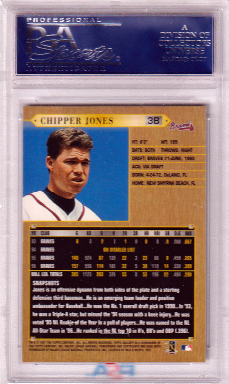 CHIPPER JONES 1997 Topps Gallery #137 PSA 10 GEM MINT - BRAVES